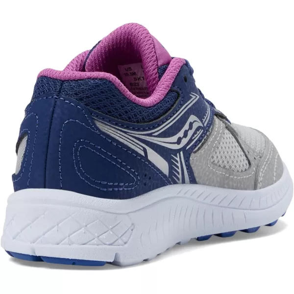 imageSaucony UnisexChild Cohesion 14 Lace to Toe Running ShoeNavyGreyGrape