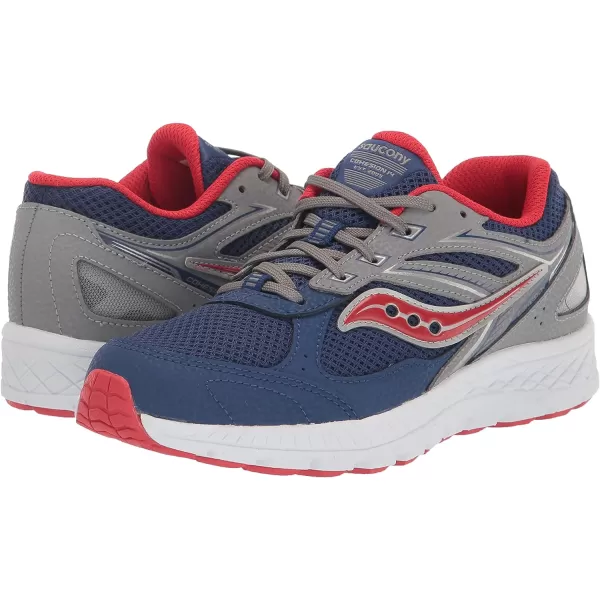 imageSaucony UnisexChild Cohesion 14 Lace to Toe Running ShoeNavyRed