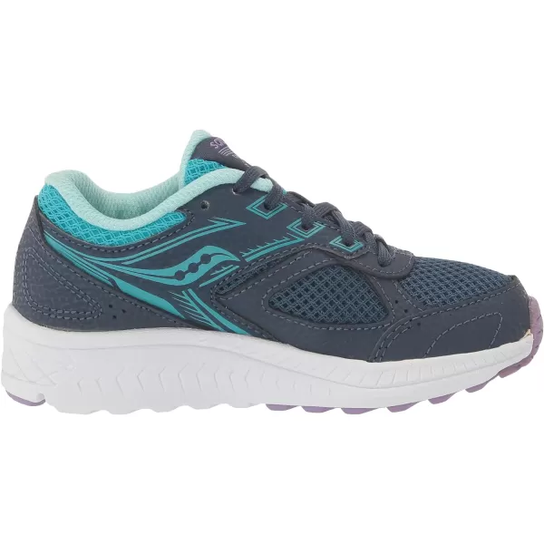 imageSaucony UnisexChild Cohesion 14 Lace to Toe Running ShoeNavyTurqPurple