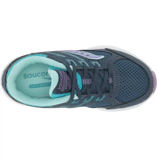 imageSaucony UnisexChild Cohesion 14 Lace to Toe Running ShoeNavyTurqPurple