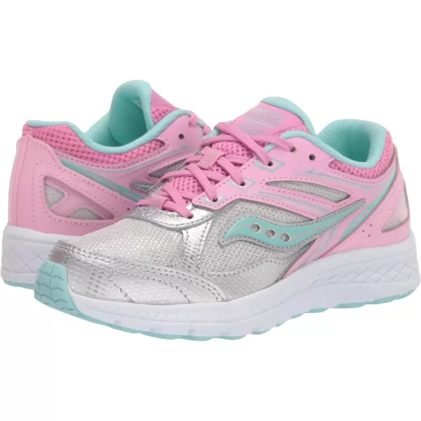 imageSaucony UnisexChild Cohesion 14 Lace to Toe Running ShoePinkSilver