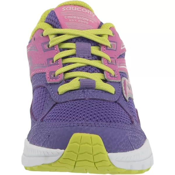 imageSaucony UnisexChild Cohesion 14 Lace to Toe Running ShoePurpleGreen