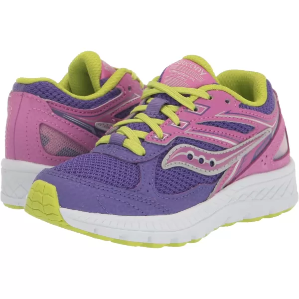 imageSaucony UnisexChild Cohesion 14 Lace to Toe Running ShoePurpleGreen
