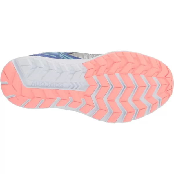 imageSaucony UnisexChild Cohesion 14 Lace to Toe Running ShoeSilverPeriwinkleTurq