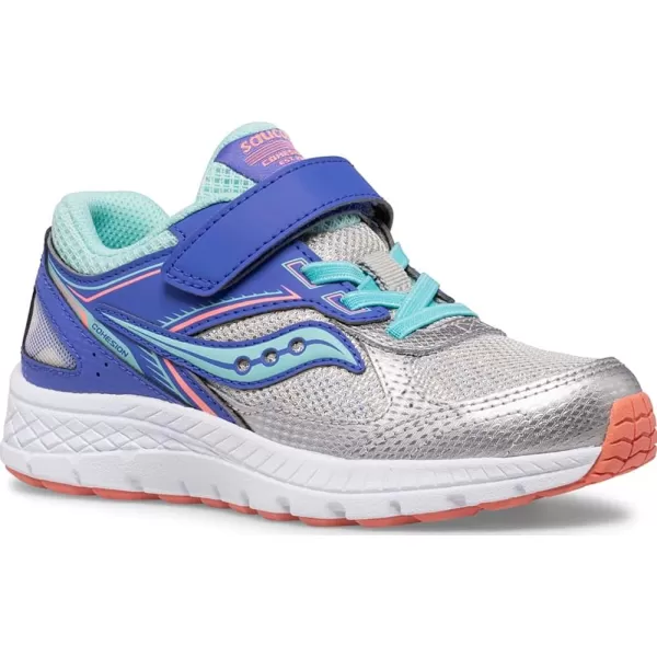 imageSaucony UnisexChild Cohesion 14 aC Running ShoeSilverPeriwinkleTurq