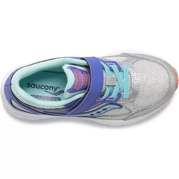 imageSaucony UnisexChild Cohesion 14 aC Running ShoeSilverPeriwinkleTurq
