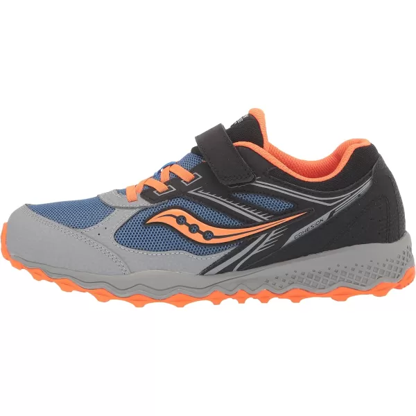 imageSaucony UnisexChild Cohesion Tr14 Alternative Closure Trail Running ShoeBlackBlueOrange