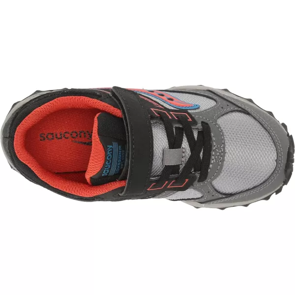 imageSaucony UnisexChild Cohesion Tr14 Alternative Closure Trail Running ShoeBlackGreyRed