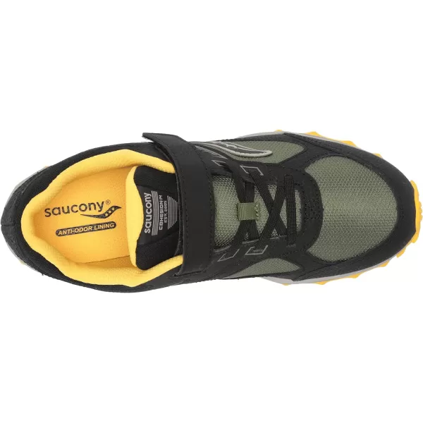 imageSaucony UnisexChild Cohesion Tr14 Alternative Closure Trail Running ShoeBlackOliveYellow