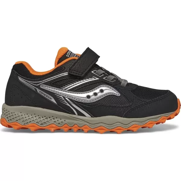 imageSaucony UnisexChild Cohesion Tr14 Alternative Closure Trail Running ShoeBlackOrange