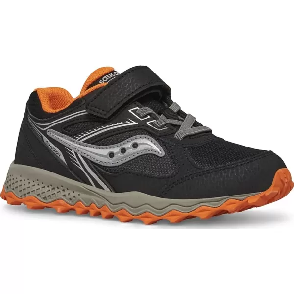 imageSaucony UnisexChild Cohesion Tr14 Alternative Closure Trail Running ShoeBlackOrange