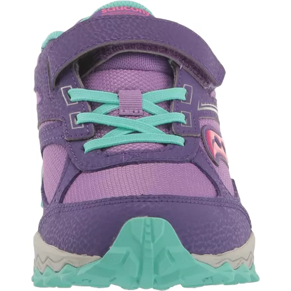 imageSaucony UnisexChild Cohesion Tr14 Alternative Closure Trail Running ShoePurplePink