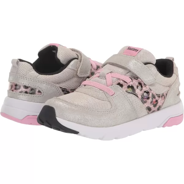 imageSaucony UnisexChild Jazz Lite 20 SneakerSilverPinkLeopard
