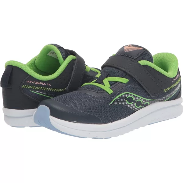 imageSaucony UnisexChild Kinvara 14 Altervative Closure Jr SneakerNavyGreen