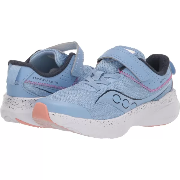 imageSaucony UnisexChild Kinvara 14 Altervative Closure SneakerLight Blue