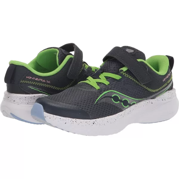 imageSaucony UnisexChild Kinvara 14 Altervative Closure SneakerNavyGreen
