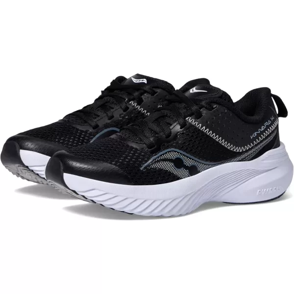 imageSaucony UnisexChild Kinvara 14 Lace to Toe SneakerBlackGrey