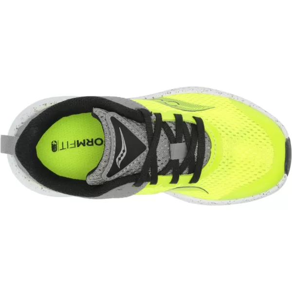 imageSaucony UnisexChild Kinvara 14 Lace to Toe SneakerCitronGrey