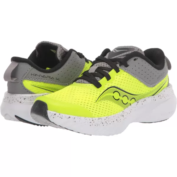 imageSaucony UnisexChild Kinvara 14 Lace to Toe SneakerCitronGrey