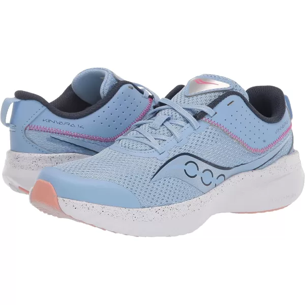 imageSaucony UnisexChild Kinvara 14 Lace to Toe SneakerLight Blue