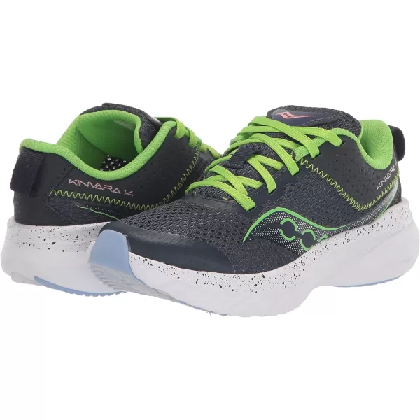 imageSaucony UnisexChild Kinvara 14 Lace to Toe SneakerNavyGreen