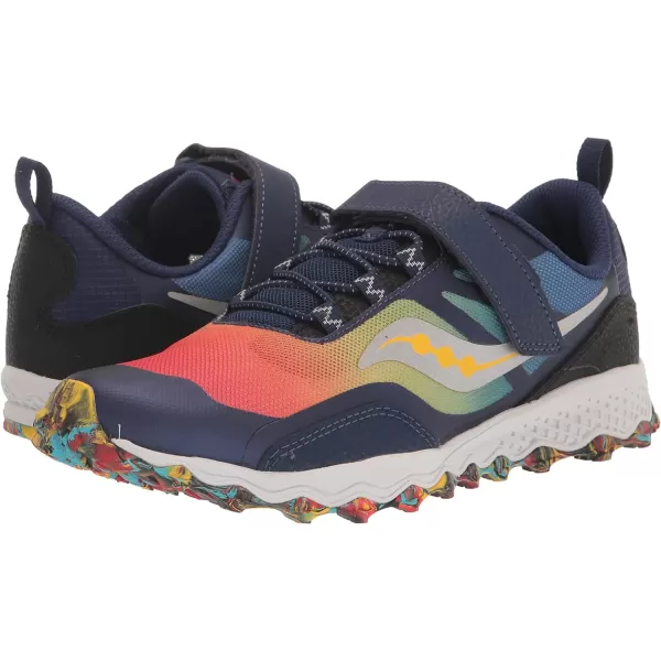 imageSaucony UnisexChild Peregrine 12 Shield Alternative Closure Hiking ShoeBlueRedYellow