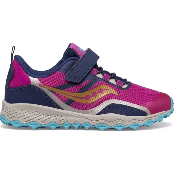imageSaucony UnisexChild Peregrine 12 Shield Alternative Closure Hiking ShoeNavyPinkTurq
