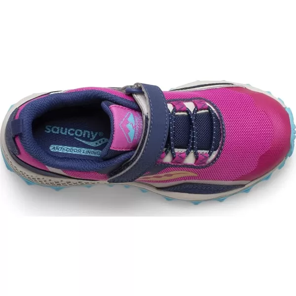 imageSaucony UnisexChild Peregrine 12 Shield Alternative Closure Hiking ShoeNavyPinkTurq