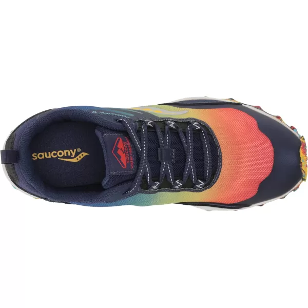 imageSaucony UnisexChild Peregrine 12 Shield SneakerBlueRedYellow