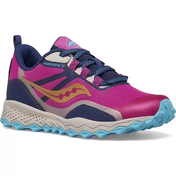 imageSaucony UnisexChild Peregrine 12 Shield SneakerNavyTurqPink