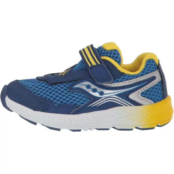 imageSaucony UnisexChild Ride 10 Jr Running ShoeBlueYellow