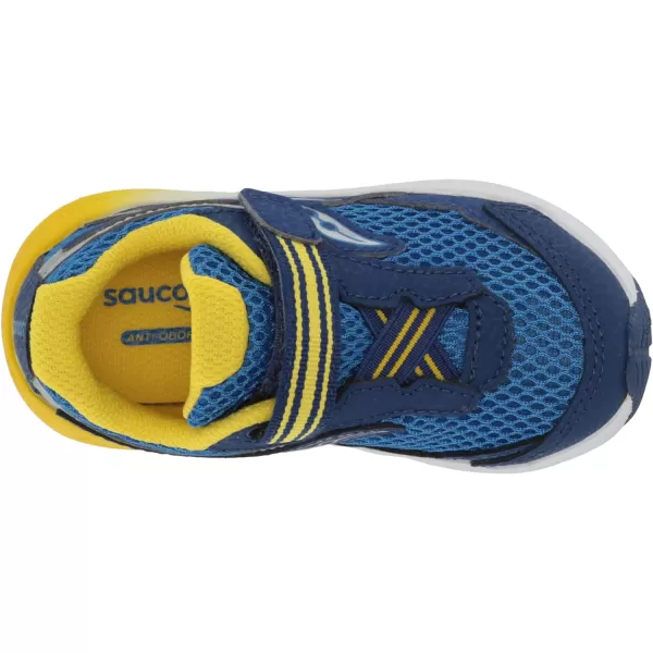 imageSaucony UnisexChild Ride 10 Jr Running ShoeBlueYellow