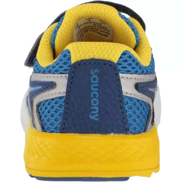imageSaucony UnisexChild Ride 10 Jr Running ShoeBlueYellow