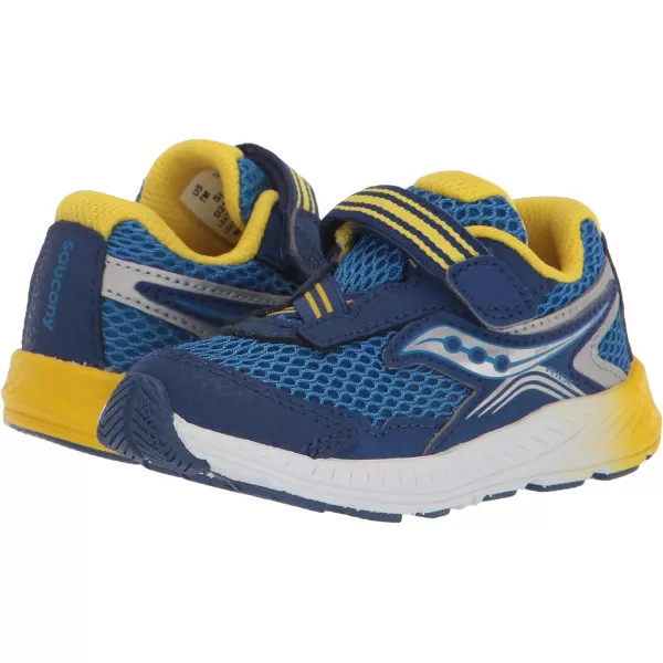 imageSaucony UnisexChild Ride 10 Jr Running ShoeBlueYellow