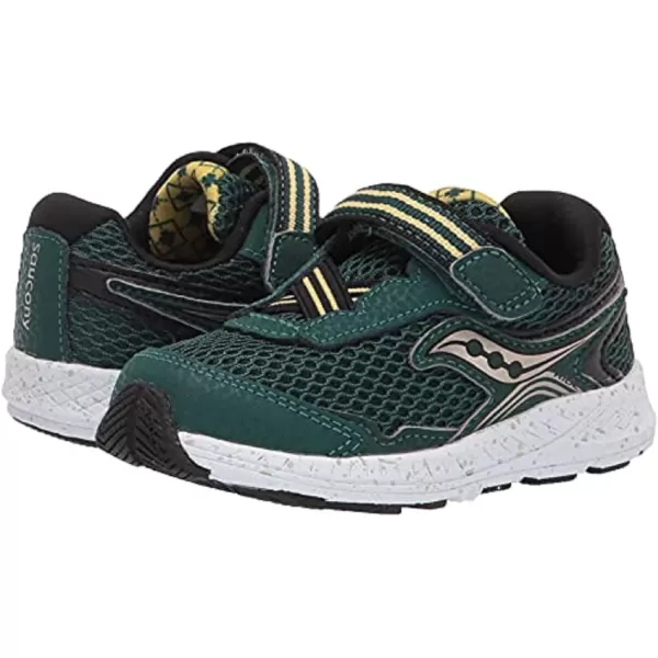 imageSaucony UnisexChild Ride 10 Jr Running ShoeGreenGoldBlack