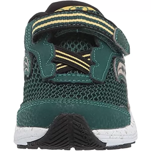 imageSaucony UnisexChild Ride 10 Jr Running ShoeGreenGoldBlack