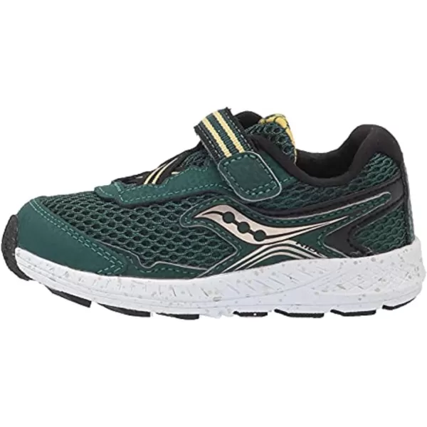 imageSaucony UnisexChild Ride 10 Jr Running ShoeGreenGoldBlack