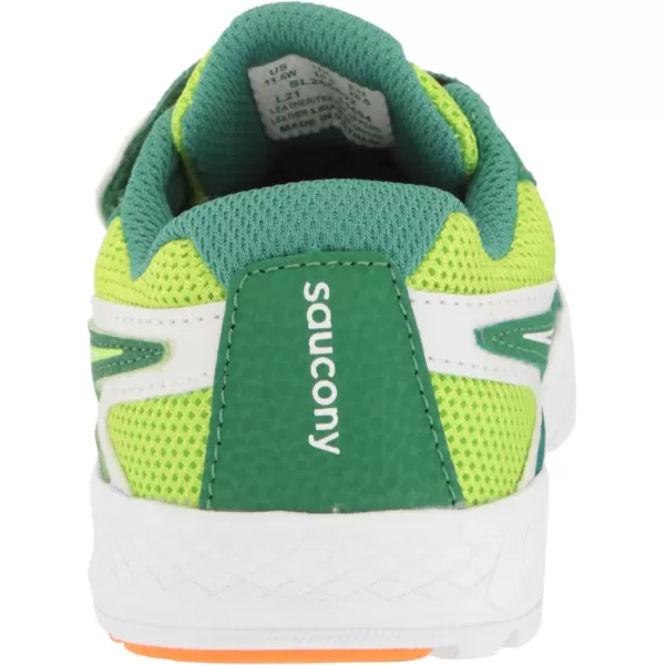 imageSaucony UnisexChild Ride 10 Jr Running ShoeGreenWhite