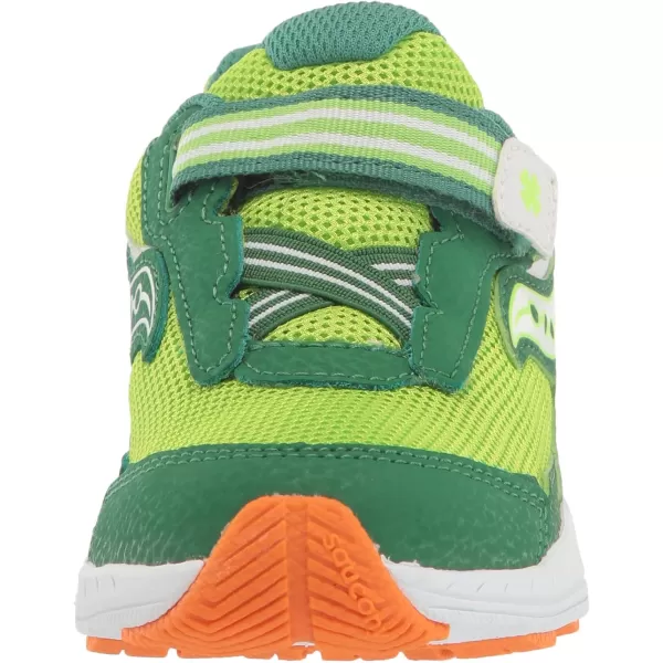 imageSaucony UnisexChild Ride 10 Jr Running ShoeGreenWhite