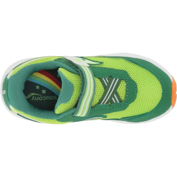 imageSaucony UnisexChild Ride 10 Jr Running ShoeGreenWhite