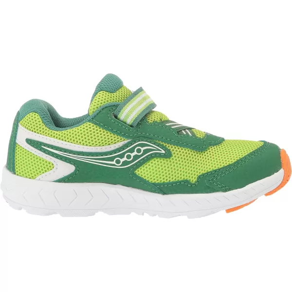 imageSaucony UnisexChild Ride 10 Jr Running ShoeGreenWhite