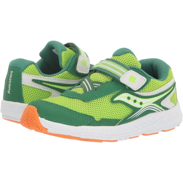 imageSaucony UnisexChild Ride 10 Jr Running ShoeGreenWhite
