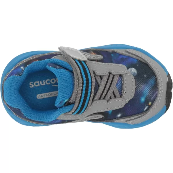 imageSaucony UnisexChild Ride 10 Jr Running ShoeGreyBlueSpace
