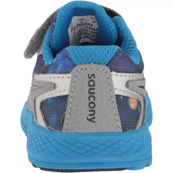 imageSaucony UnisexChild Ride 10 Jr Running ShoeGreyBlueSpace