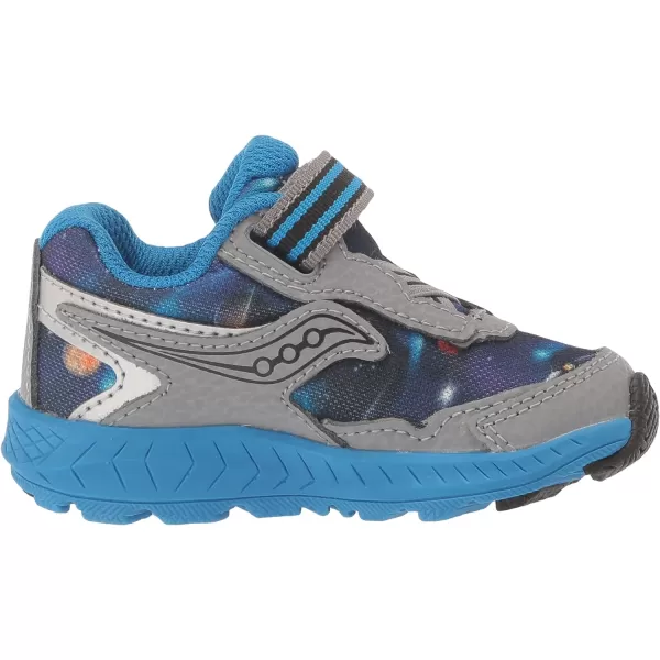 imageSaucony UnisexChild Ride 10 Jr Running ShoeGreyBlueSpace