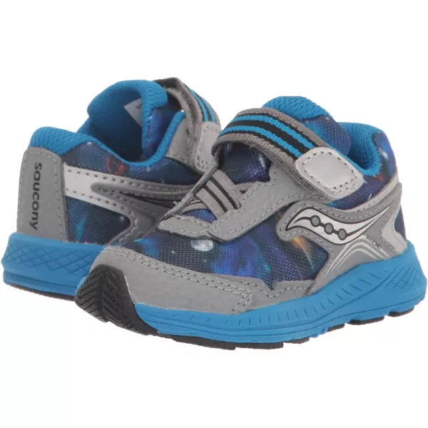 imageSaucony UnisexChild Ride 10 Jr Running ShoeGreyBlueSpace
