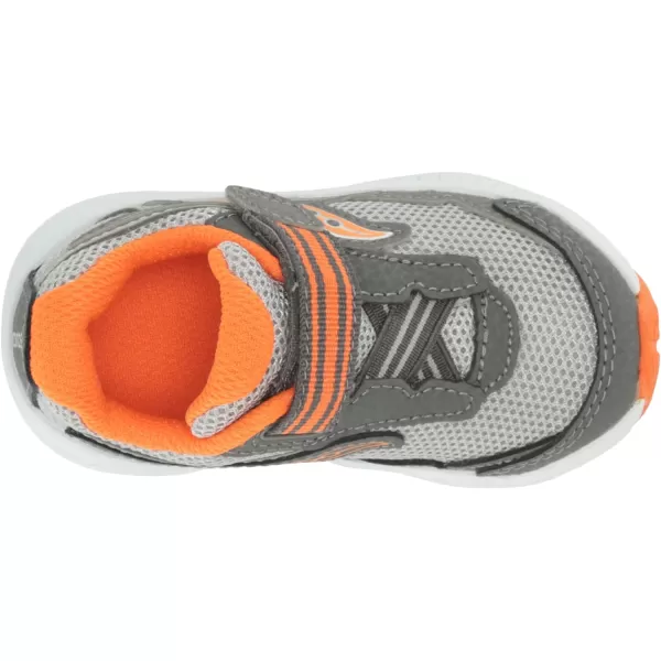 imageSaucony UnisexChild Ride 10 Jr Running ShoeGreyOrange