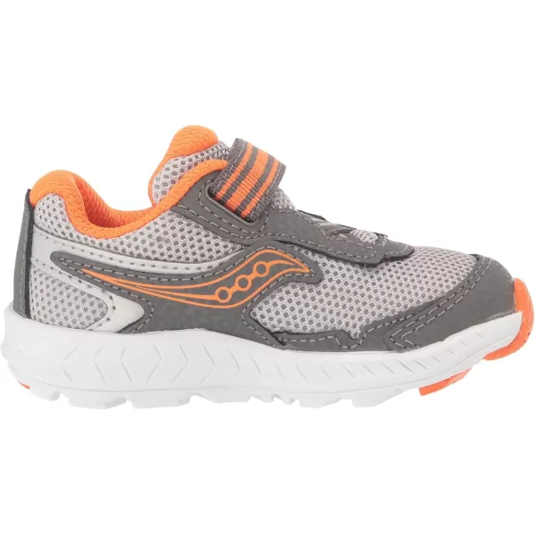 imageSaucony UnisexChild Ride 10 Jr Running ShoeGreyOrange