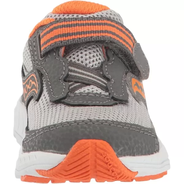 imageSaucony UnisexChild Ride 10 Jr Running ShoeGreyOrange