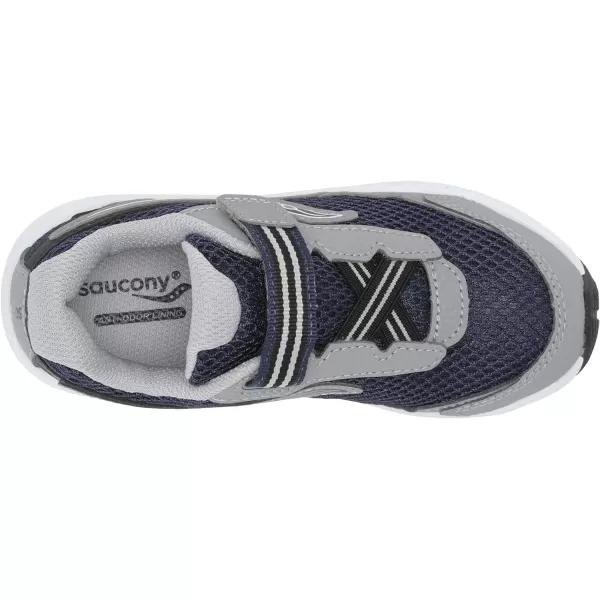 imageSaucony UnisexChild Ride 10 Jr Running ShoeNavyGrey